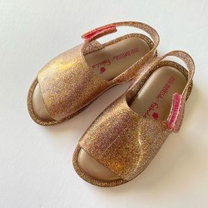 Mini Melissa size 8 jelly shoes sandals glitter